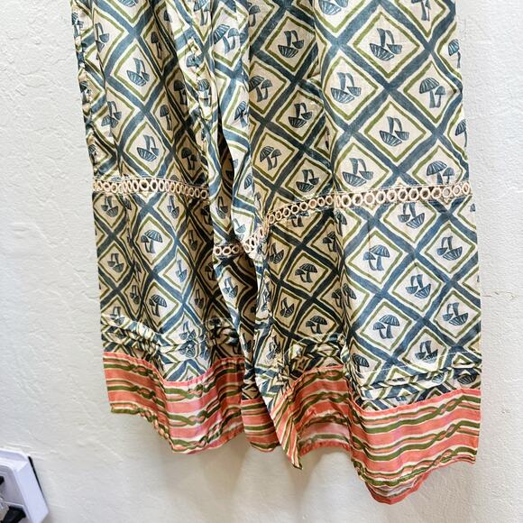 NWT Anthropologie Farm Rio V Neck Sheer Mushroom Print Wide Leg Jumpsuit Medium - Picture 7 of 16